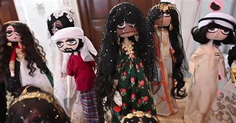 traditional arabic dolls in traditional arabic dress displayed the historical neighborhood of al