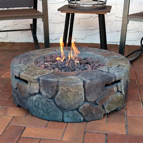 Ultimate Patio 30 Inch Round Cast Stone Propane Gas Fire Pit Bbqguys