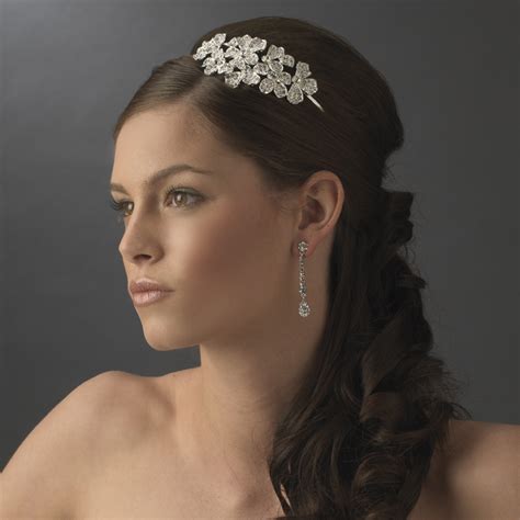 Bold Rhinestone Flower Headpiece Elegant Bridal Hair Accessories