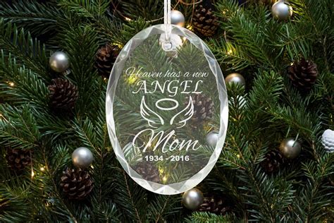 Personalized Glass Crystal Ornament In Memory Of Christmas Etsy