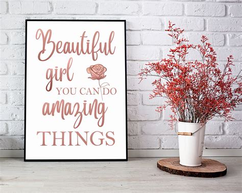 Beautiful Girl You Can Do Amazing Things Inspirational Quote Etsy Uk