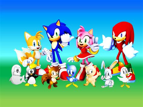 Sonic Tails Amy Knuckles And Flickies Animals By
