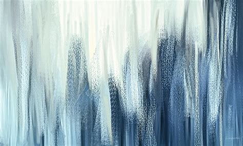Winter Sorrows Blue And White Abstract Painting By