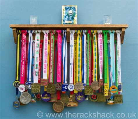 Medal Hanger Wooden Running Medal Holder Rack Shelf For Trophy Display