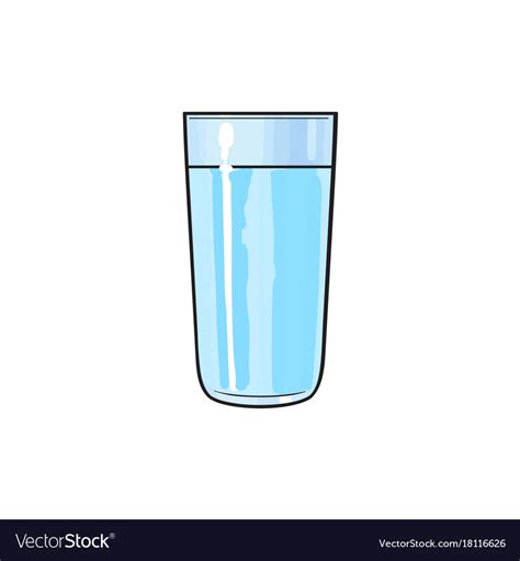 Cartoon Glass Cup Of Cold Fresh Water Royalty Free Vector
