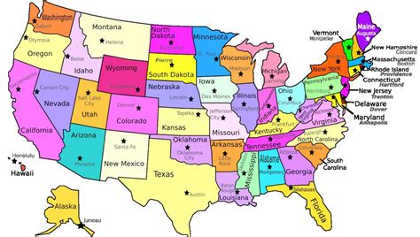 United States Labeled Map Printable Map Of The United States With