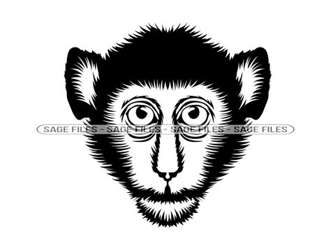 Monkey Mascot Svg Monkey Face Svg Monkey Head Svg Monkey Etsy