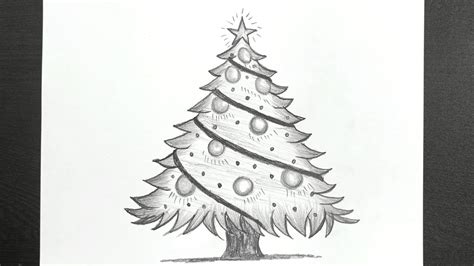 Christmas Tree Art Drawing Pencil