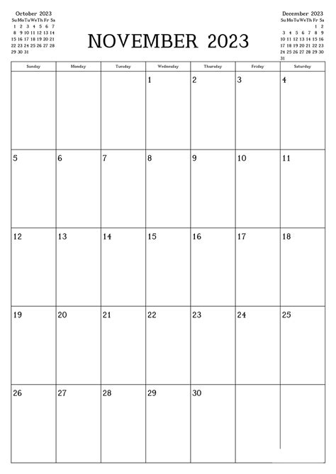 Printable November 2023 Calendar Printableall