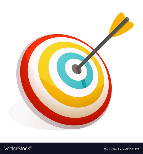 Arrow In Target Icon Cartoon Style Royalty Free Vector Image