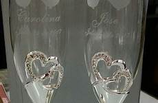 flutes toasting aluminum personalized birds lovely glass set