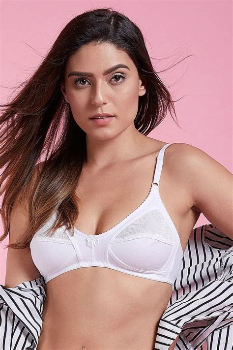 Buy Full Cup Lacy Bra In White Cotton Rich Online India Best Prices