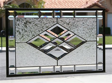 Large Clear Stained Glass Windowbeveled Diamonds