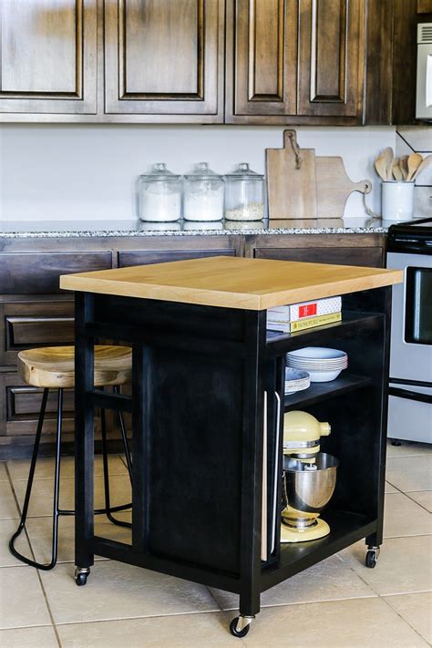Kitchen islands and carts help you do just that by giving you additional surface area for working and storage space to keep everything you need right at the tips of your fingers. DIY Rolling Kitchen Island