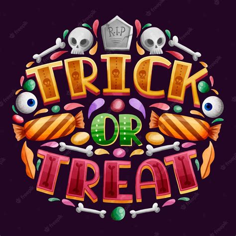 Free Vector Trick Or Treat Lettering