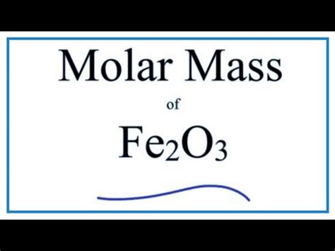Fe2o3 is composed of two iron atoms and three oxygen atoms. How to Calculate the Molar Mass / Molecular Weight of ...