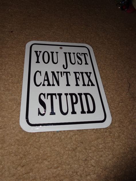 You Just Can T Fix Stupid Funny Sign X Inch Aluminum Etsy