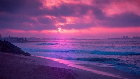 Purple Sunset 4k Ultra Hd Wallpaper Hintergrund 3840x2160 Id