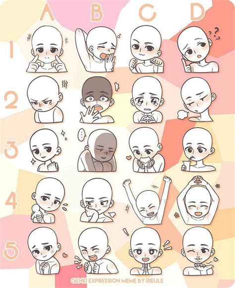 📙anime Facial Expression Charts 📙 Drawing Expressions Art Reference Poses Drawing Base