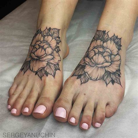 Beautiful 3d pink flower tattoo on foot. Flower Tattoos on Feet | Best Tattoo Ideas Gallery