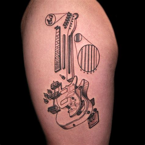 Guitar Tattoo by Hiram Casas | Guitar tattoo, Tattoos, Small tattoos