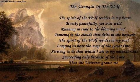 Poem Of The Wolf Spirit The Strength Of The Wolf Spirit Of The Wolf