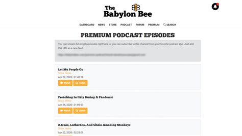 Changes To The Babylon Bee Podcast Page Babylon Bee