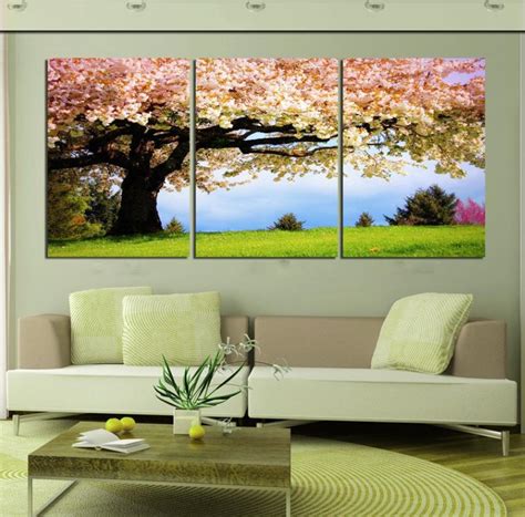 3 piece art oil canvas romantic wall art tree picture ...