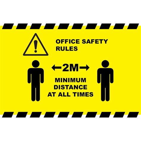 Buy Office Safety Rules Poster Uk Social Distancing Floor Signs
