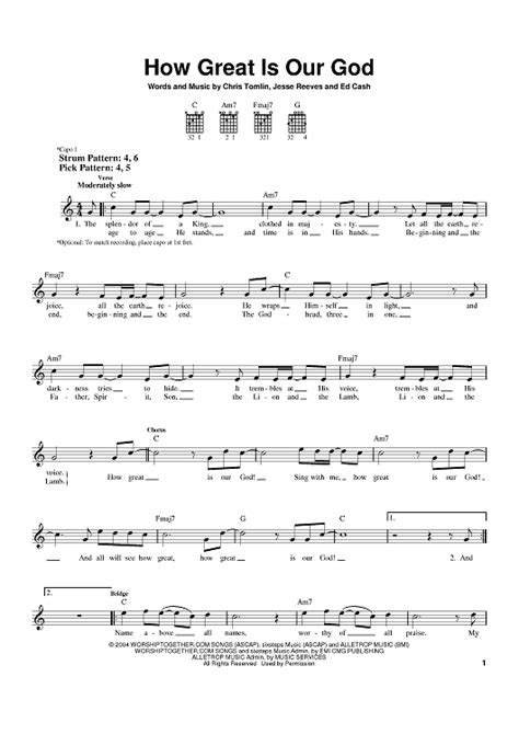 How Great Is Our God Music Chords Digital Sheet Music Ukelele Songs