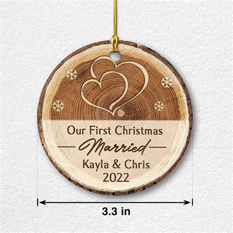 Personalized Ornament First Christmas Married Custom Photo