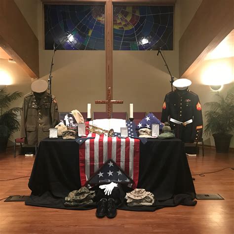 Veterans Day Altar Display Elkhorn Hills United Methodist Church All Four Branches Represented