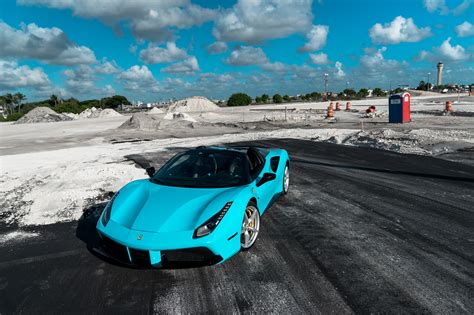 Detailed specs and features for the used 2016 ferrari 488 spider convertible including dimensions, horsepower, engine, capacity, fuel economy, transmission, engine type, cylinders, drivetrain and more. 2018 Ferrari 488 Spider - Tiffany Blue | MVP Miami Exotic ...