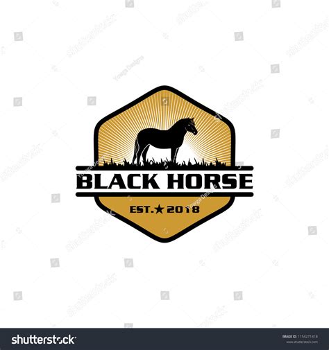 Vintage Black Horse Horse Logo Designs Stock Vector Royalty Free