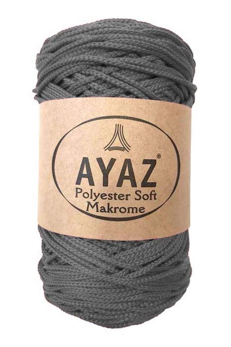 Ayaz Polyester Soft Makrome İpi 1193 Antrasit | El Örgü İpi