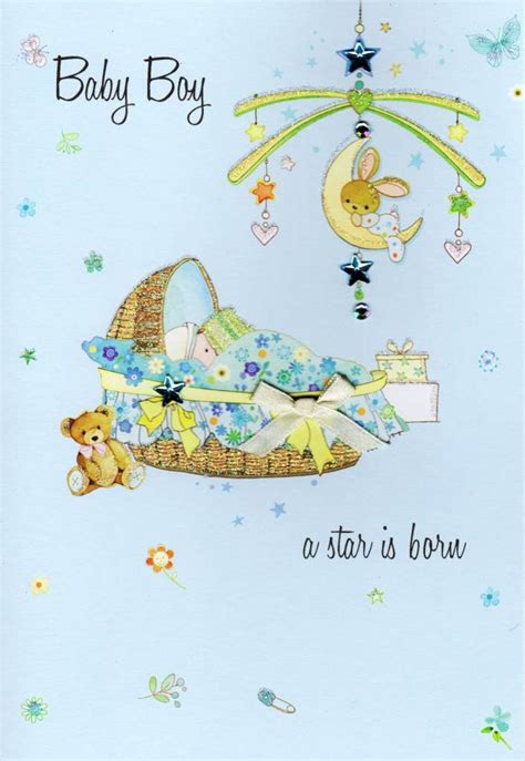 Be a part of their special moment by sending in your cute congratulations and witness their world going upside down. New Baby Boy Congratulations Card Water Colours By Second ...
