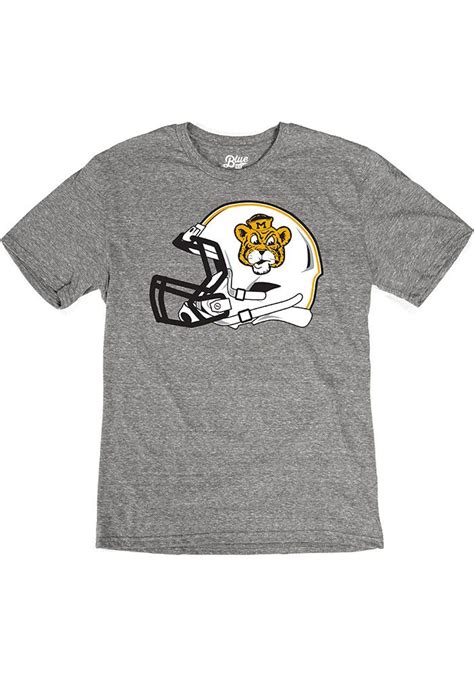 Missouri Tigers Grey Truman Football Helmet Triblend Short Sleeve Fashion T Shirt Missouri