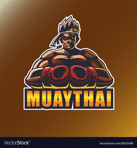Muay Thai Mascot Logo Royalty Free Vector Image