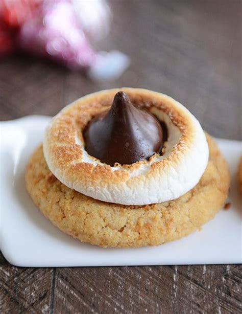 Smores Hershey Kiss Blossom Cookies