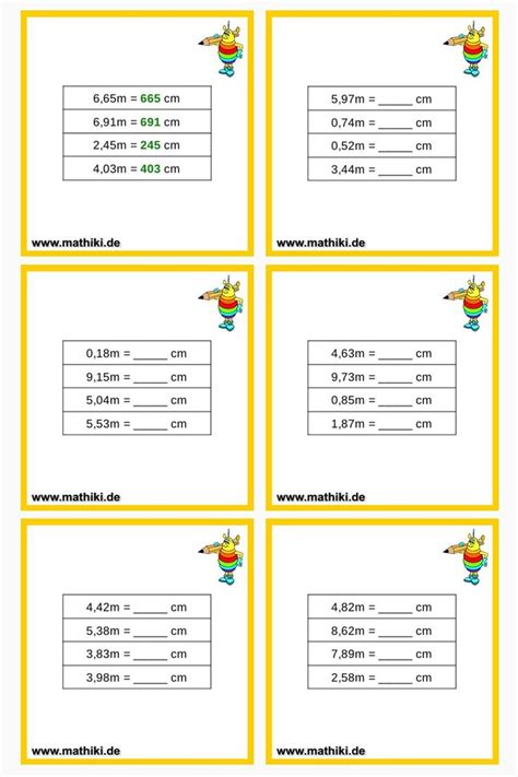 Dieser artikel bietet euch eine übersicht zu aufgaben und übungen der klasse 3 in mathematik. Umrechnung von Längen (Klasse 4) - mathiki.de | Lernen ...