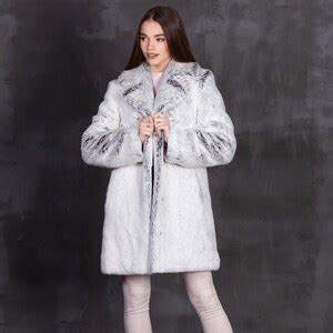 Luxury Faux Fur Coat Chinchilla Diamond Exclusive Eco Furs By Tissavel