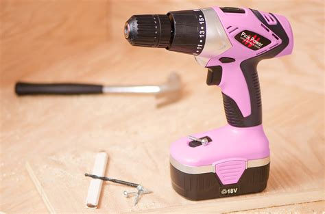 Pink Power Drill Pp182 18v Cordless Electric Drill Driver Set For Women