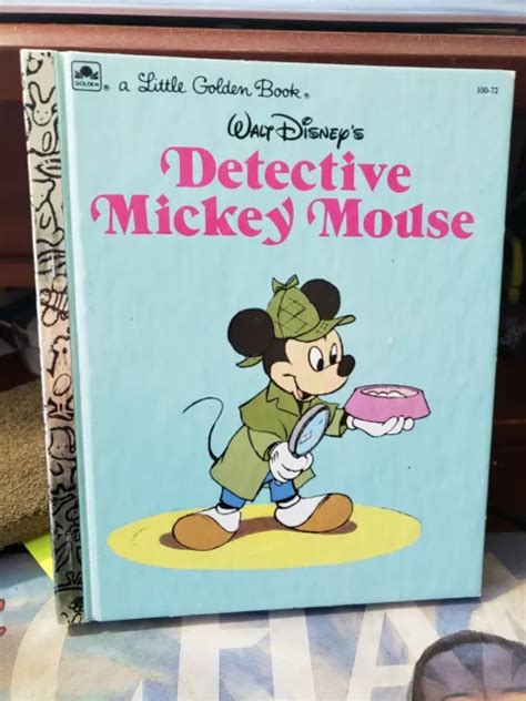 Vintage 1985 Disneys Detective Mickey Mouse Little Golden Book Exc