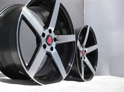 New 19 Axe Ex18 Deep Concave Alloy Wheels In Gloss Black With Polished