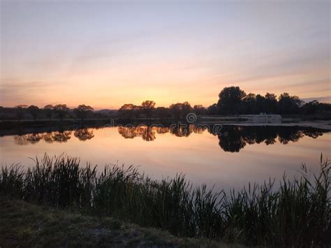 Beautiful Sunrise Over The Lake Stock Photo Image Of Nature Morning