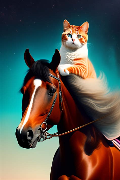 Lexica Cat On A Horse In Space