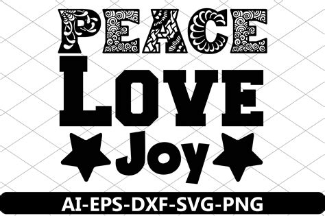 Peace Love Joy Graphic By Kdp Grandmaster · Creative Fabrica