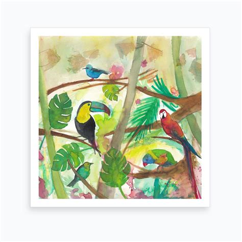 Tropical Birds Art Print By The Cosmic Whale Fy