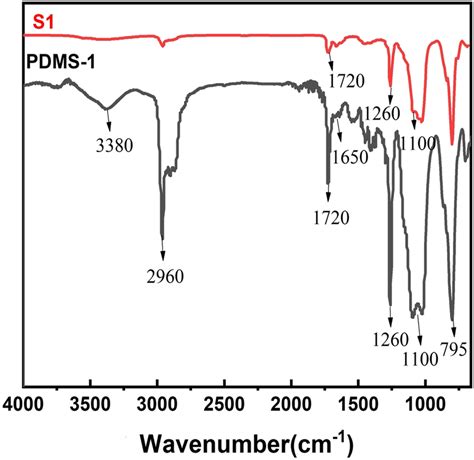 Ftir Spectra Of Pdms 1 And Silicone Hydrogel S1 Download Scientific