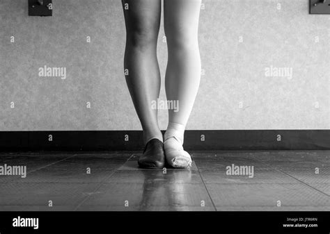 Black And White Version Of Dancer Standing In Parallel Position At The